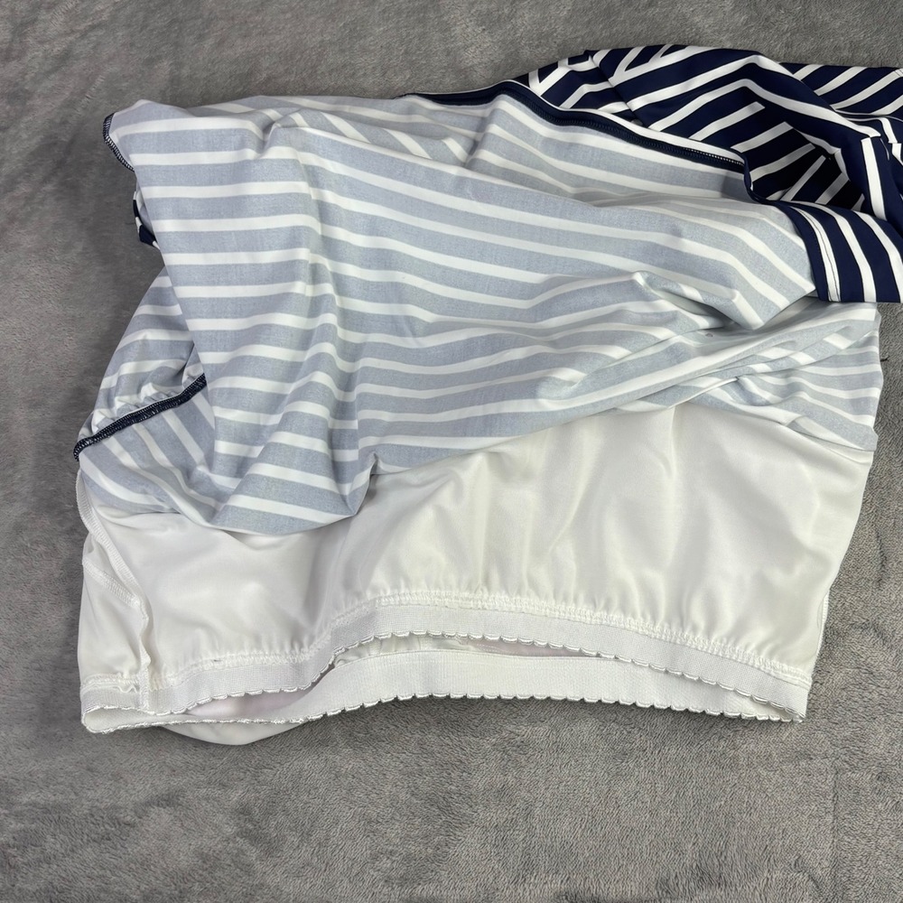 Lands' End Tankini Top Women 22W Navy Blue Striped Nautical Built-in Bra 513788 - Picture 10 of 11